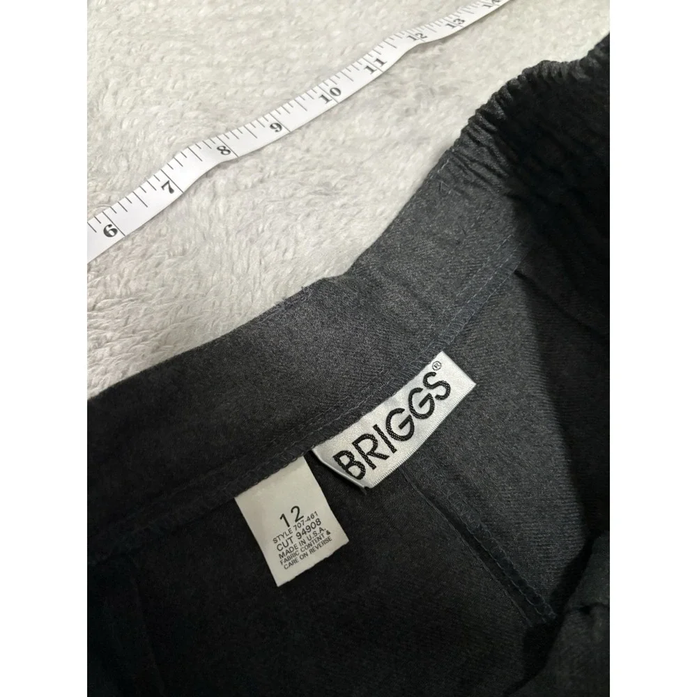 New‎ Briggs High Waist Gray Straight Dress Pants Size 12 Trousers NWT